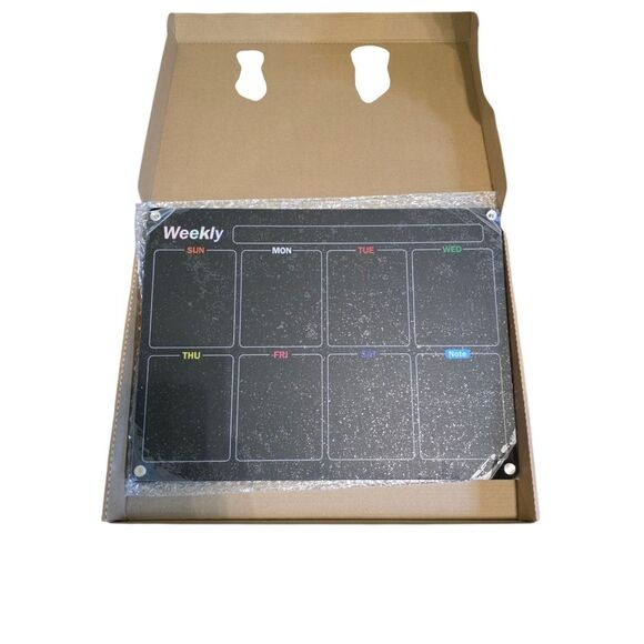 Black Acrylic Weekly Magnetic Planner 2pc Set - Picture 2 of 5